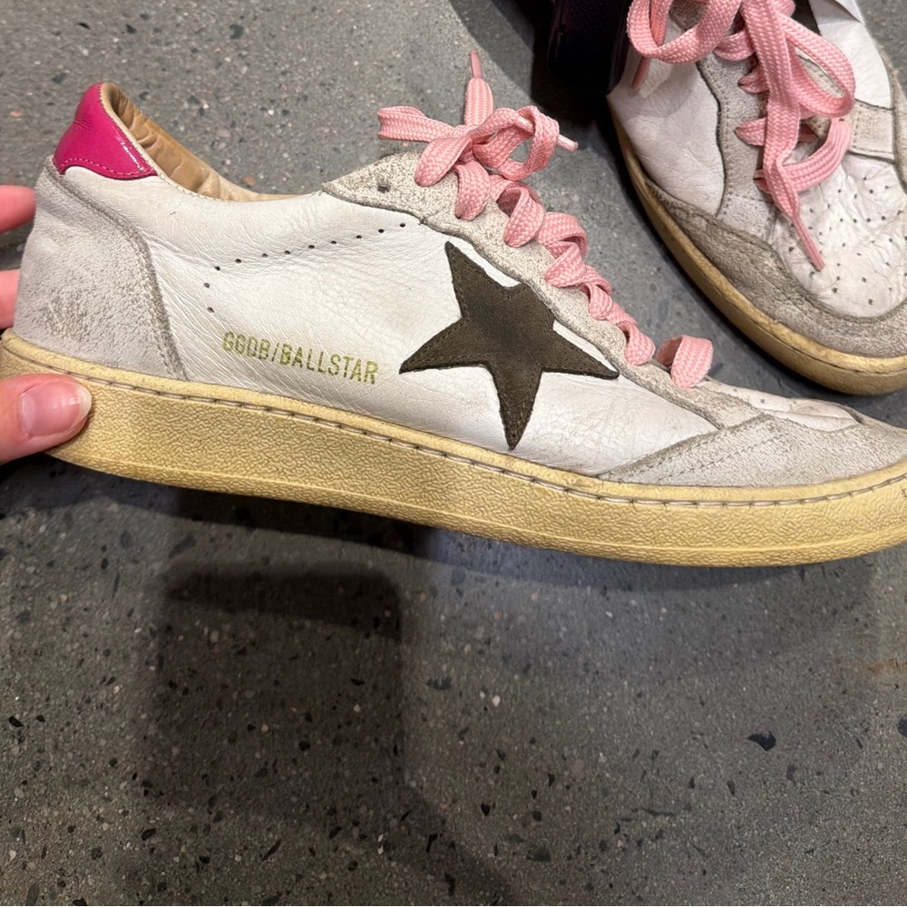 Vintage Brown Suede and Pink Golden Goose Ballstar